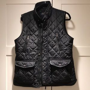 Polo Black Vest with pockets and zipper detail